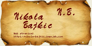 Nikola Bajkić vizit kartica